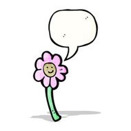 cartoon flower with speech bubble N47