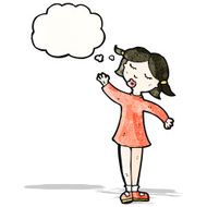 cartoon girl with thought bubble N26