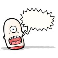 cartoon monster head with speech bubble