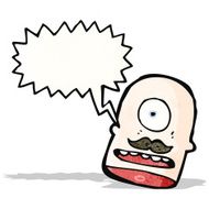 cartoon monster head with speech bubble N2