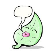 cartoon leaf with speech bubble N7