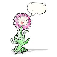 cartoon flower with speech bubble N49