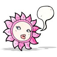 cartoon flower with speech bubble N50