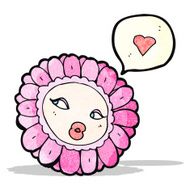 pretty flower face cartoon