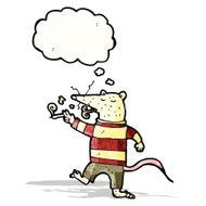 cartoon white rat smoking cigarette