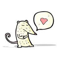 cartoon white mouse with speech bubble N10