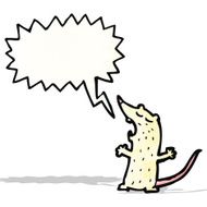 cartoon white mouse with speech bubble N11