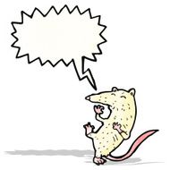cartoon white mouse with speech bubble N12