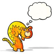 cartoon tiger with thought bubble N8
