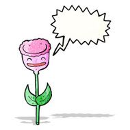 cartoon flower with speech bubble N51