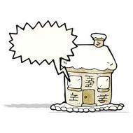 snowy cottage cartoon N2