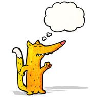 cartoon fox with thought bubble N17