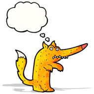 cartoon fox with thought bubble N18