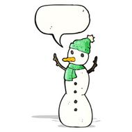 cartoon snowman with speech bubble N2