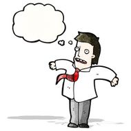 cartoon businessman shrugging shoulders N10