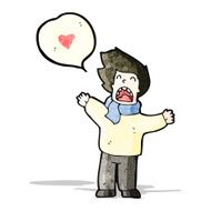 cartoon man delcaring his love