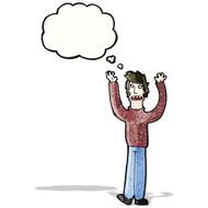 cartoon stressed man with thought bubble N73