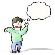 cartoon man with thought bubble N29