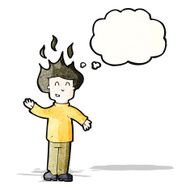 cartoon boy with thought bubble N12