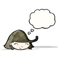 friendly girl with thought bubble