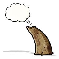 cartoon bear with thought bubble N18