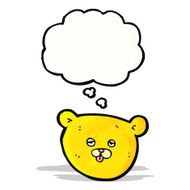 cartoon teddy bear with thougth bubble