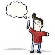 cartoon man combing hair N7