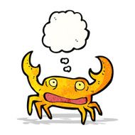 cartoon crab with thought bubble N13