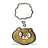 cartoon puppy face with thought bubble