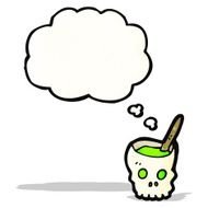 cartoon gross skull bowl