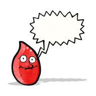 cartoon blood drop with speech bubble N2