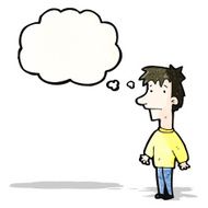 cartoon unsure boy