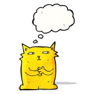 cartoon cat rubbing paws together