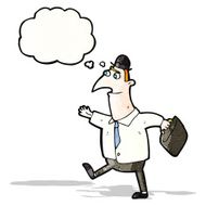 cartoon businessman walking to work N10