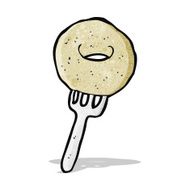 cartoon donu on fork