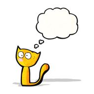 cartoon cat with thought bubble N59