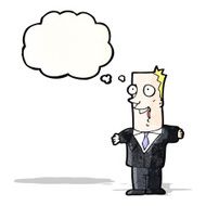 cartoon businessman with thought bubble N6