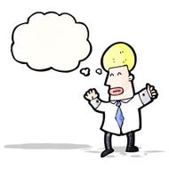 cartoon man with idea N34