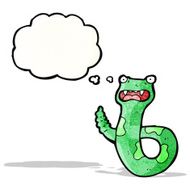 cartoon snake with thought bubble N81