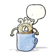 cartoon donut dunked in coffee N2