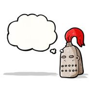 cartoon helmet with thought bubble