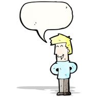 cartoon man with speech bubble N12