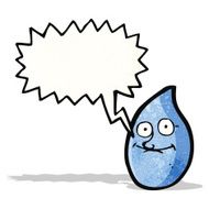 cartoon excited rain drop