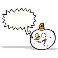 cartoon snowman christmas bauble with speech bubble
