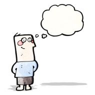 cartoon happy boy with thought bubble N259