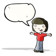 cartoon boy with speech bubble N5
