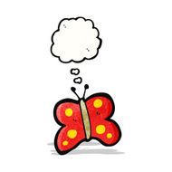 cartoon butterfly with thought bubble N5