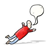 cartoon man flying in dream N5