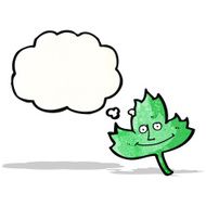 cartoon leaf with thought bubble N4