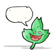 cartoon leaf with speech bubble N8